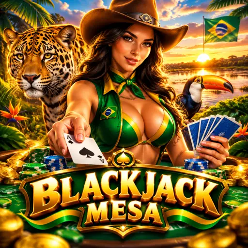 Mesa de blackjack ao vivo com cartas distribuídas pelo dealer sob luz de estúdio